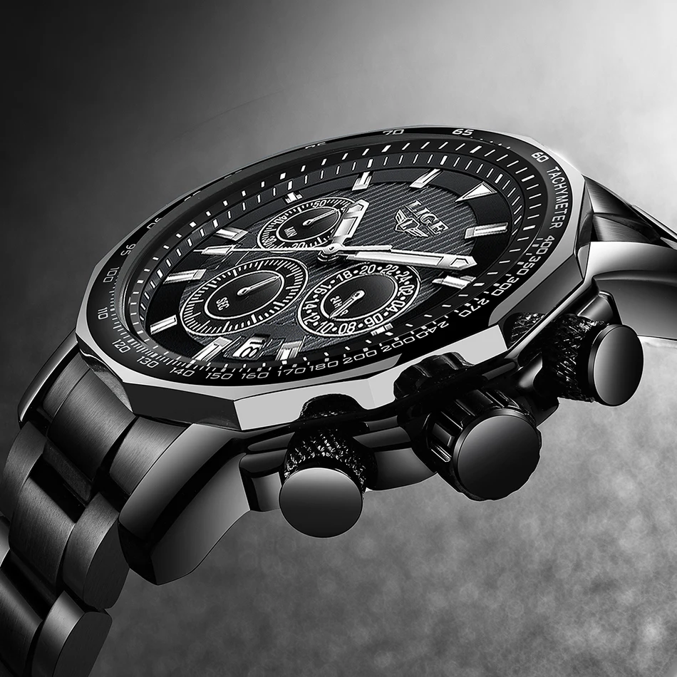 2019 New LIGE Mens Watches Top Brand Luxury Men's Waterproof Military Sports Watch Men All Steel Quartz Clock Relogio Masculino