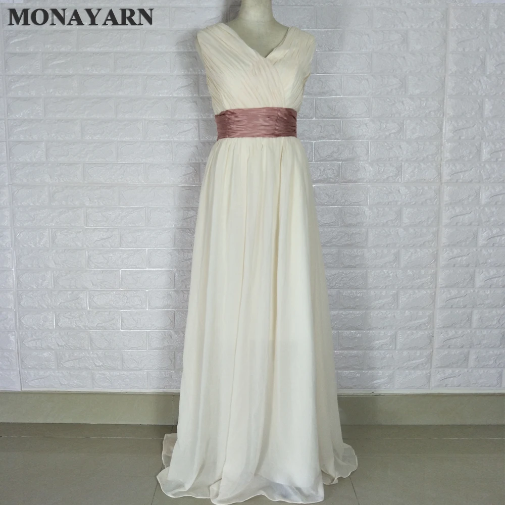 

Mother Of The Bride Dress Double-Shoulder Simple Solid Color Pleat Chiffon Fromal Long Evening Dresses party dress Fast Shipping