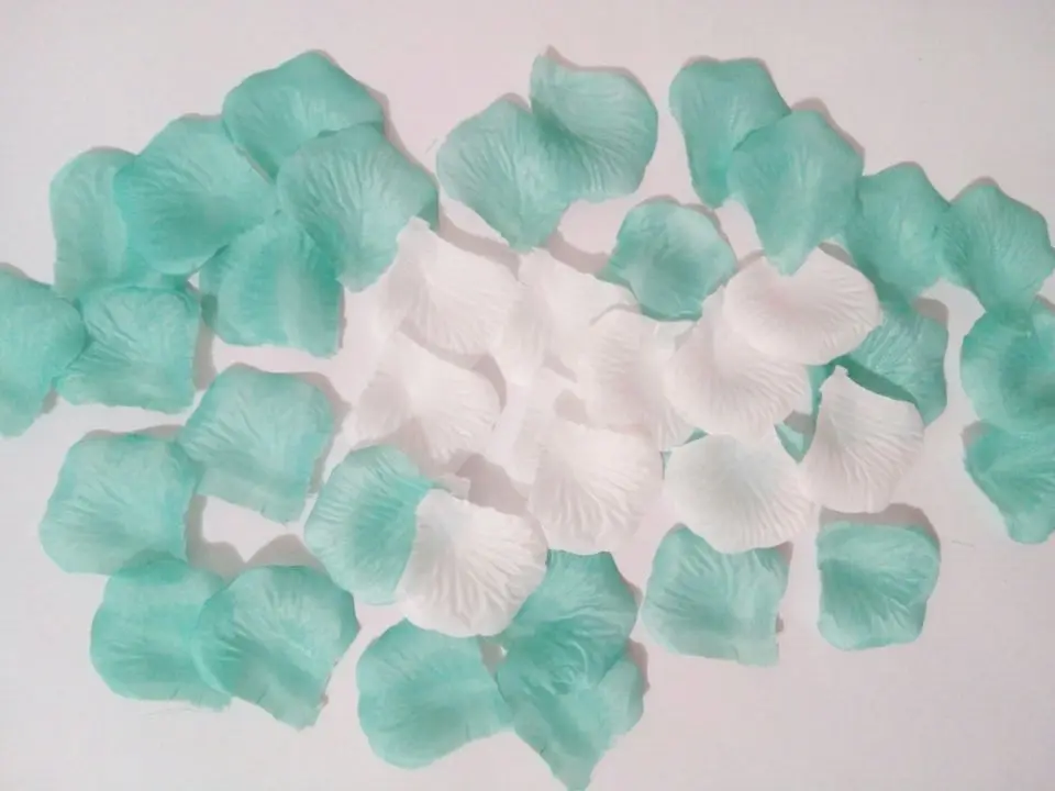 2000 шт 20 упаковок поддельные искусственные лепестки розы Конфетти petalas de rosas para casamento светло-голубой смешанный белый - Цвет: Aqua blue mix white