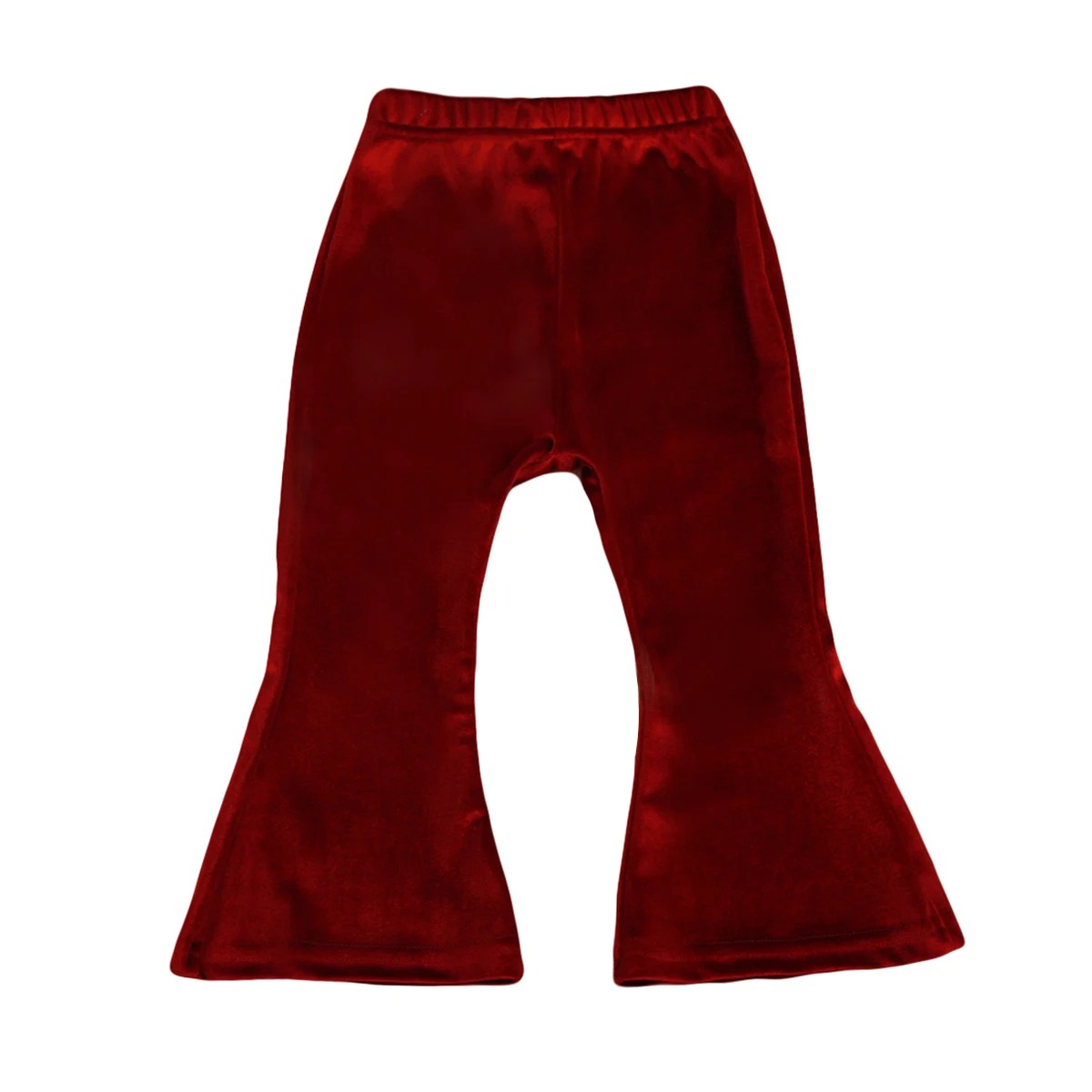 Вельветовые брюки-клёш для маленьких девочек, широкие Стрейчевые брюки-клеш, длинные брюки, Осенние От 1 до 5 лет винно-красного цвета - Цвет: Wine red
