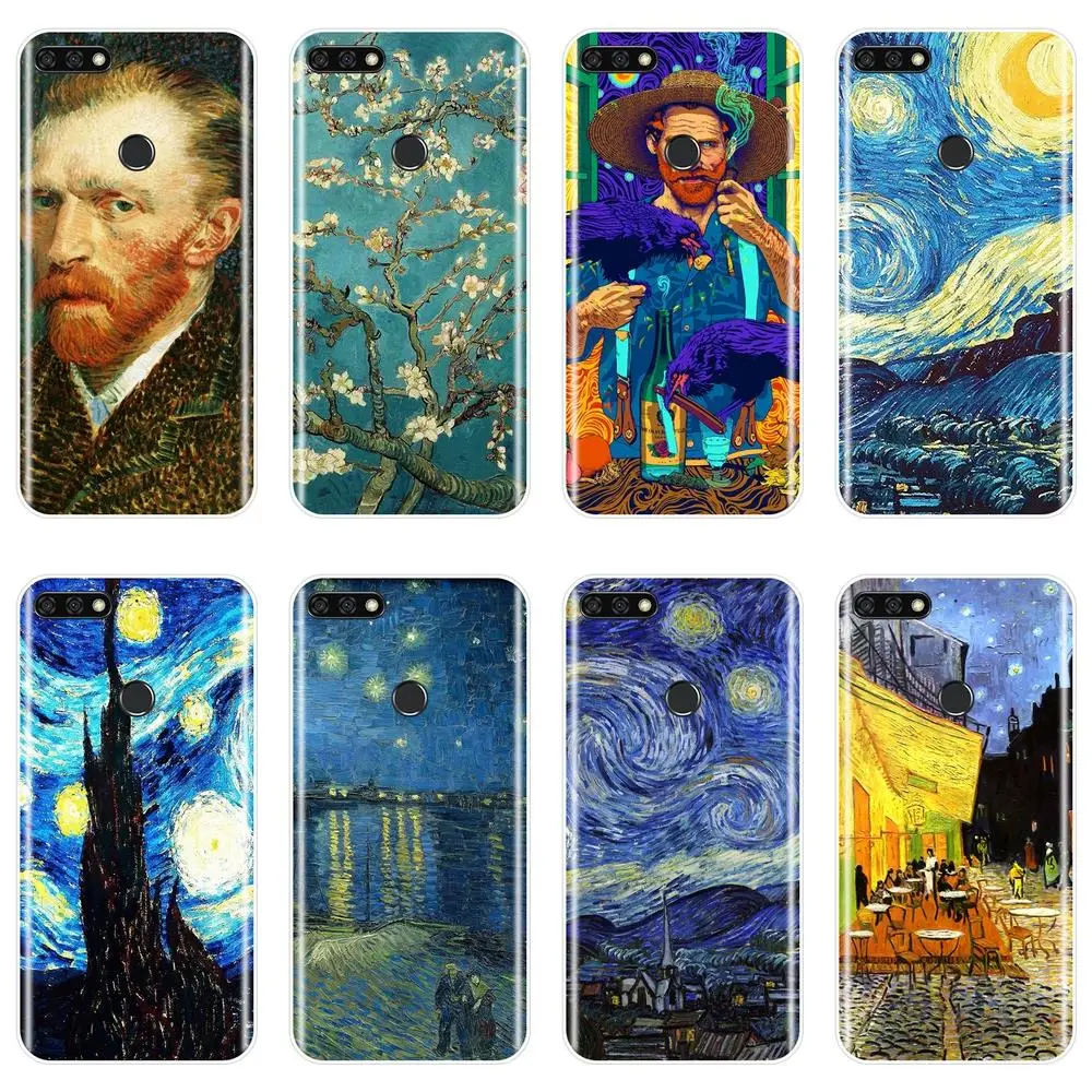 Мягкий чехол накладка для Huawei Honor 8X MAX 10 9 8 Van Gogh Art силиконовый телефона 7 Lite 7S 7X 7A 7C