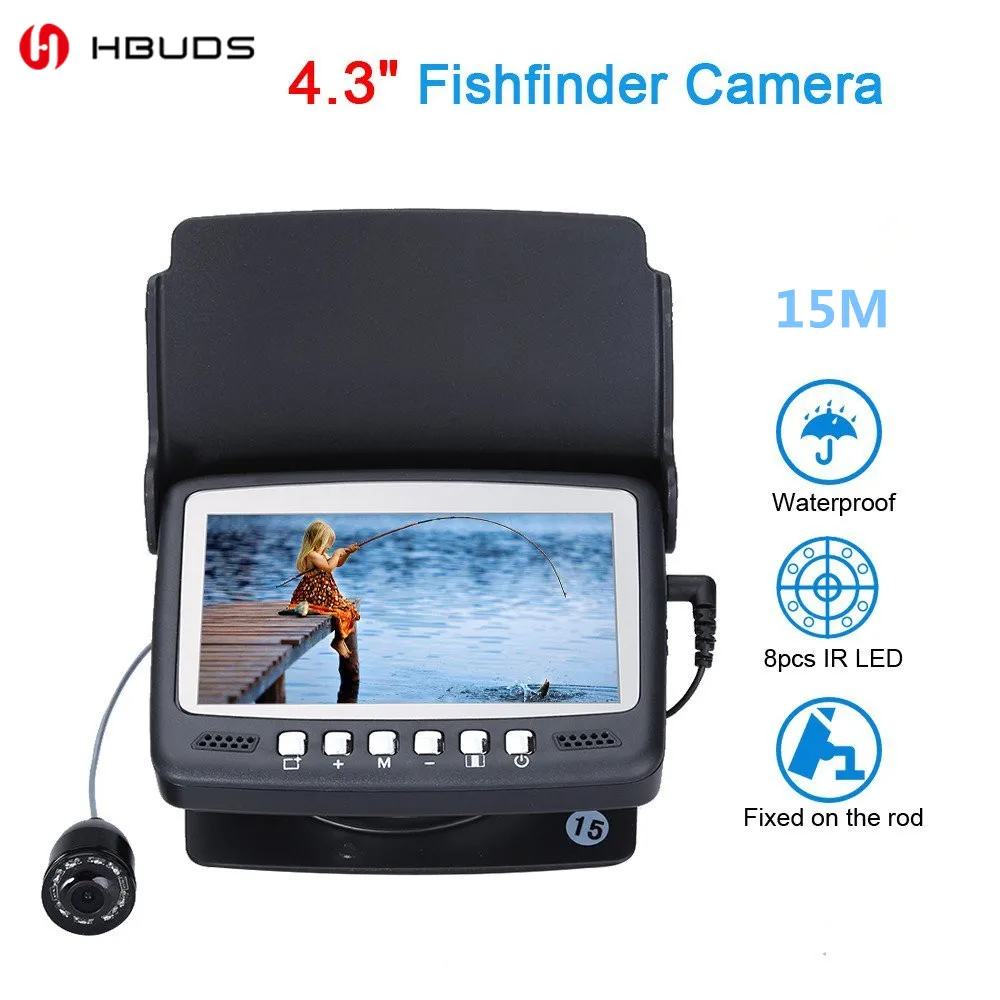 

HBUDS 15M 4.3" LCD Ice/Sea Fish Finder 1000TVL Underwater fishing Camera With Sun-visor