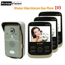 KDB302A 1V3 Wireless Video Intercom Door Phone doorbell camera with 3 3.5 inch LCD Monitors for home 2 Way Audio remote unlock