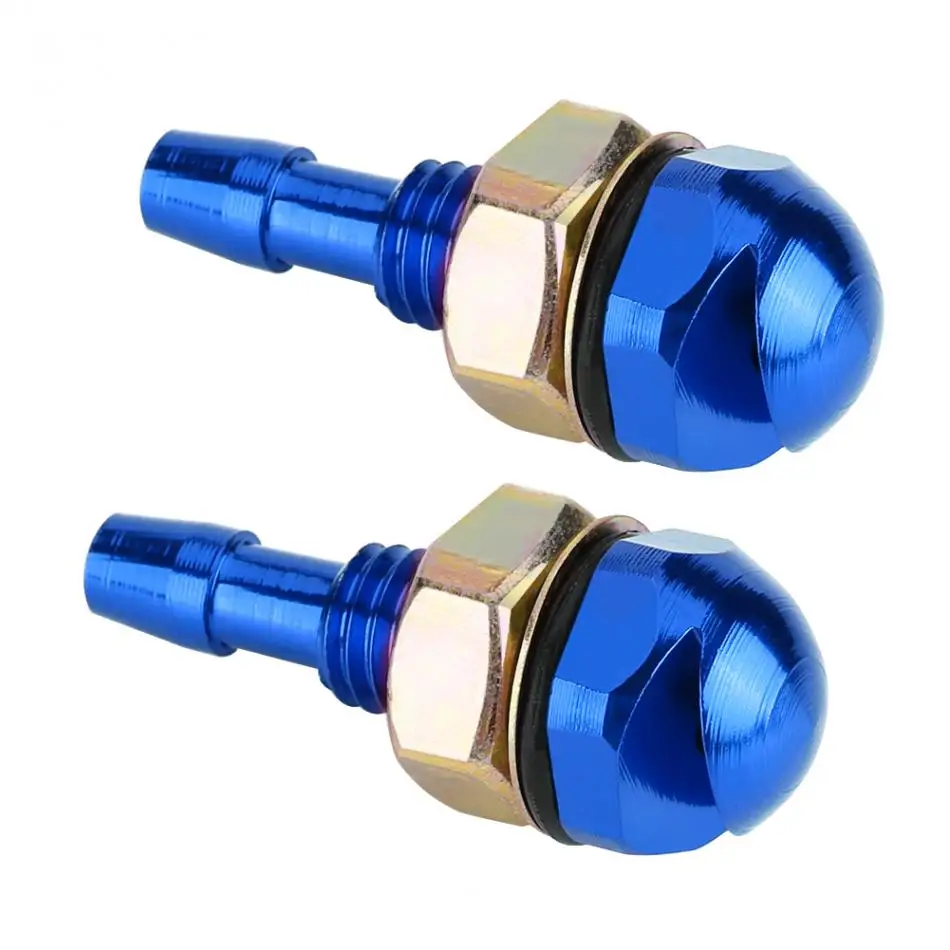 

2pcs Universal Aluminum Alloy Car Auto Front Windshield Sprayer Washer Nozzle Blue Color Car Accessories