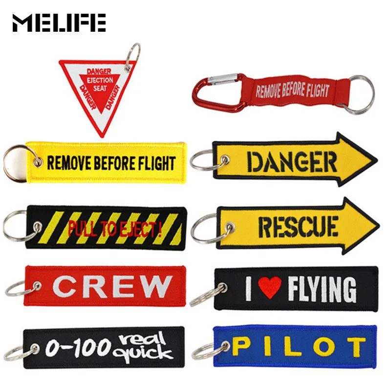 

MELIFE 3pcs Climbing OEM KeyChain Safety Tag Outdoor Key Holder or Motorcycles Key Fob New Embroidery Remove Before Flight