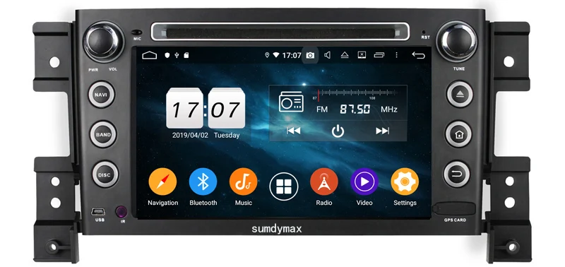 Cheap 7inch two din car audio multimedia player for suzuki vitara 2007-2011 with android 9.0 system octa core 4+64GB wifi gps navi 5