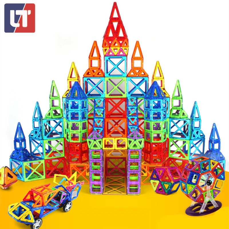 136 шт. 3D дизайнерские магнитные строительные блоки строительство большой размер набор детские развивающие игрушки для мальчиков и девочек подарок для малышей