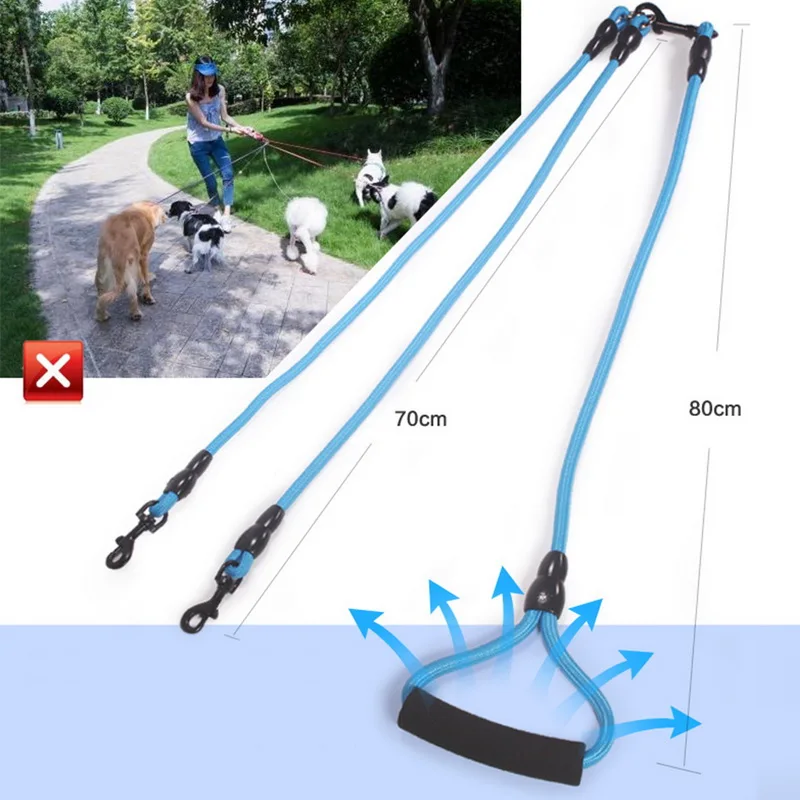 Hoomall 1pc Nylon Pet Dog Leash Double-headed For Small Medium Large Dogs Safety Outdoor Round Traction Rope Leashes | Дом и сад