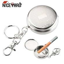 NICEYARD карманная пепельница с брелком Мини Портативная автомобильная пепельница из нержавеющей стали