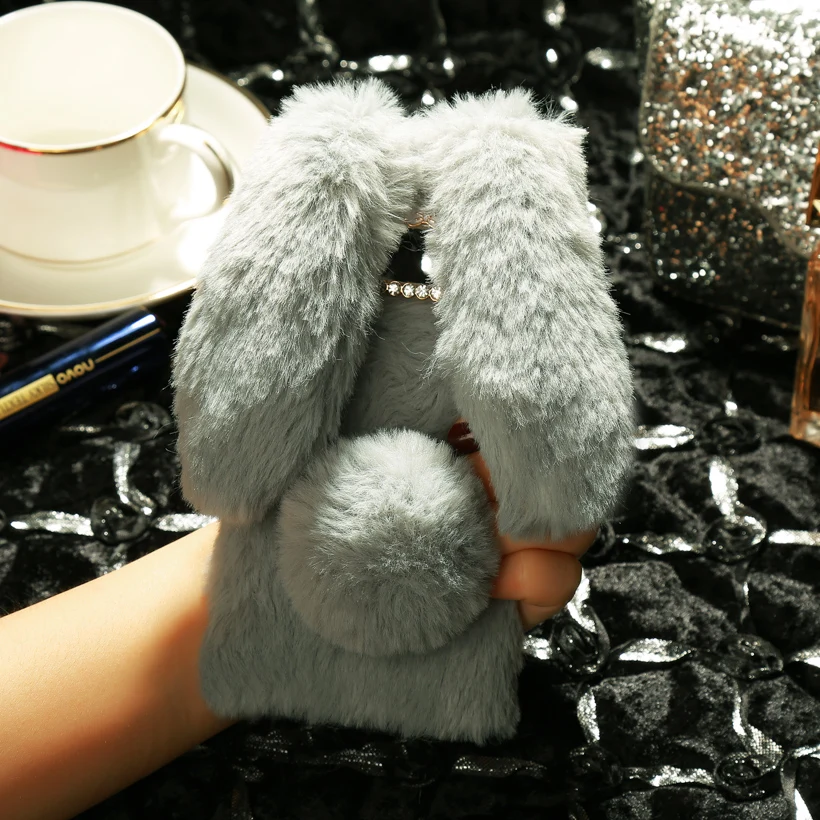 

Luxury Warm Rabbit hair Cases For Samsung Galaxy Xcover 4 Case Cute Furry Soft TPU Case For Samsung Xcover4 Housing Cover