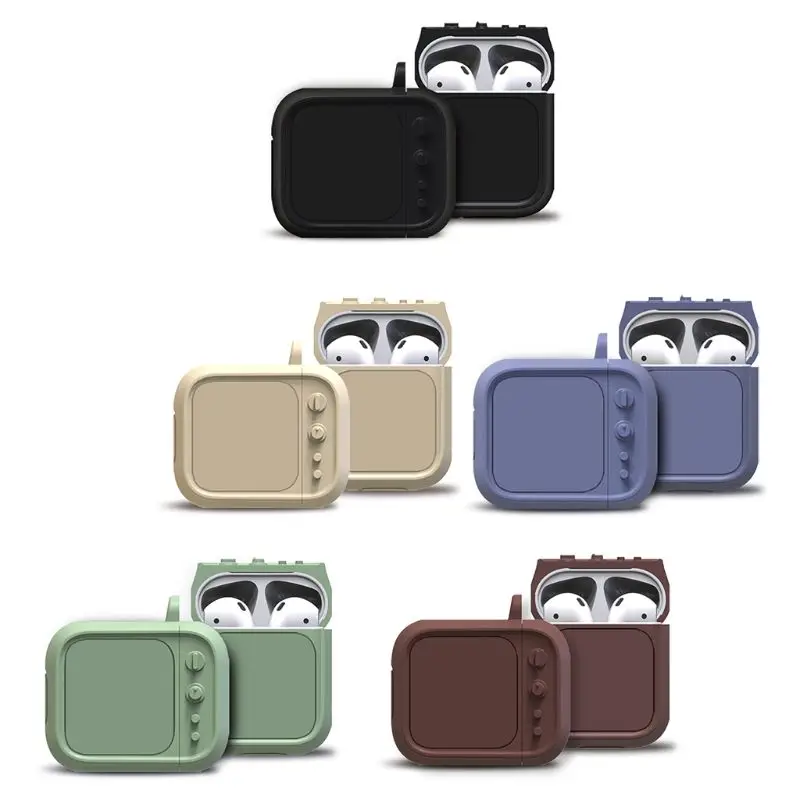 

1PC Fashion Television Silicone Waterproof Shockproof Protective Shell Case Cover For AirPods Charging Box