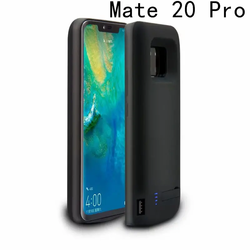 Противоударный чехол-батарея для huawei mate 20, мягкая рамка, внешний тонкий внешний аккумулятор, зарядное устройство, чехол-крышка для huawei mate 20 Pro Funda - Цвет: Mate 20 Pro-Black