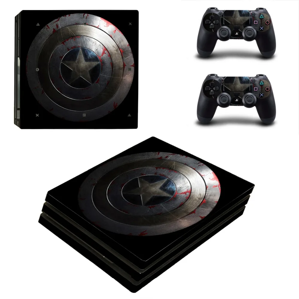 PS4 Pro Капитан Америка кожи Стикеры наклейка для Playstation 4 Pro консоль+ контроллеры