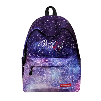 

2018 New arrival Kpop Stray kids Backpack Printing Fans Fashion Girl Galaxy Sky Stripe Rugtas Mochila Escolar Kawaii Backpack