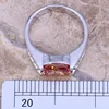 Bague en Morganite marron, blanc, plaqué argent, estampillé, à la mode, taille 6 / 7 / 8/9, b0115 ► Photo 2/2
