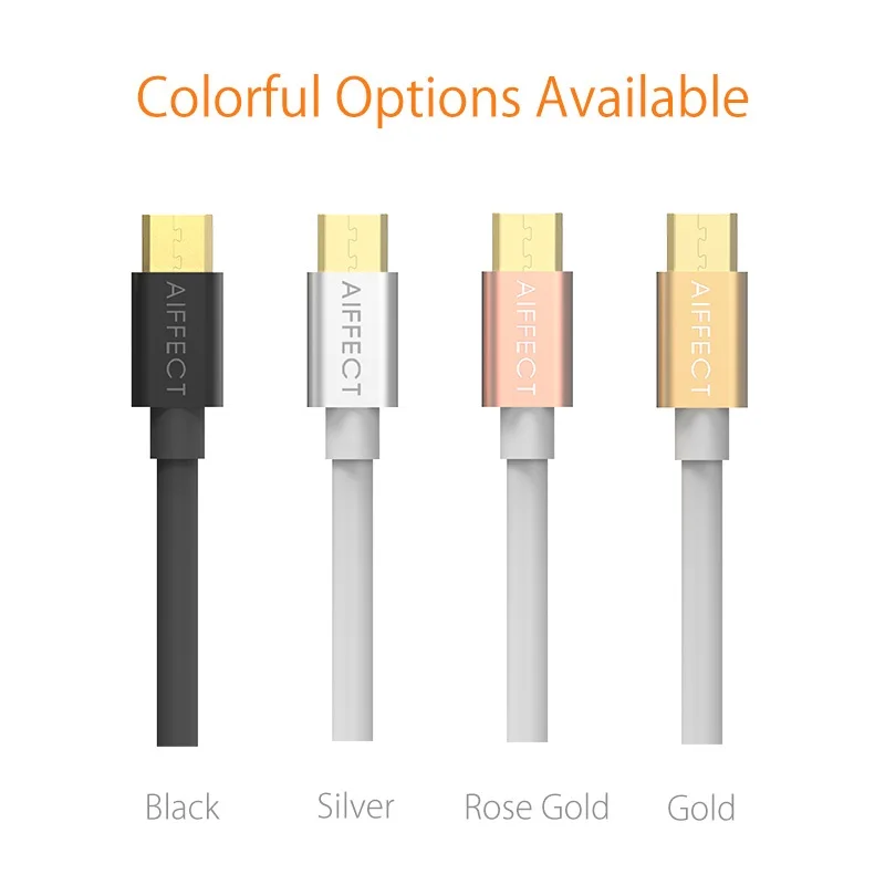 AIFFECT 5V3A USB кабель для зарядного устройства 1 м 5 металлический штекер Micro быстрая