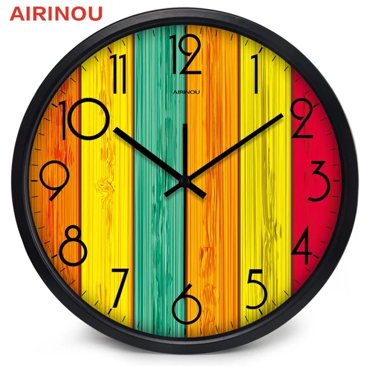 Airinou Радуга доска Дизайн Забавный мир Большие Стеклянные Настенные часы, гостиная часы - Цвет: A116B