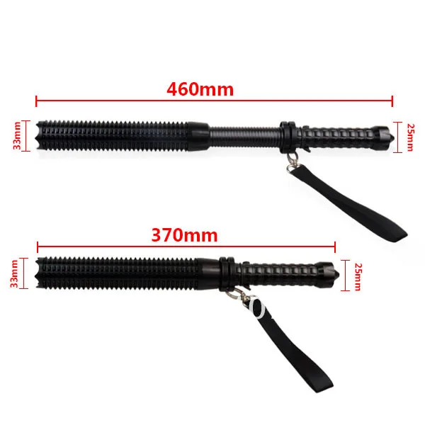 test Cree LED telescopic baton police flashlight light