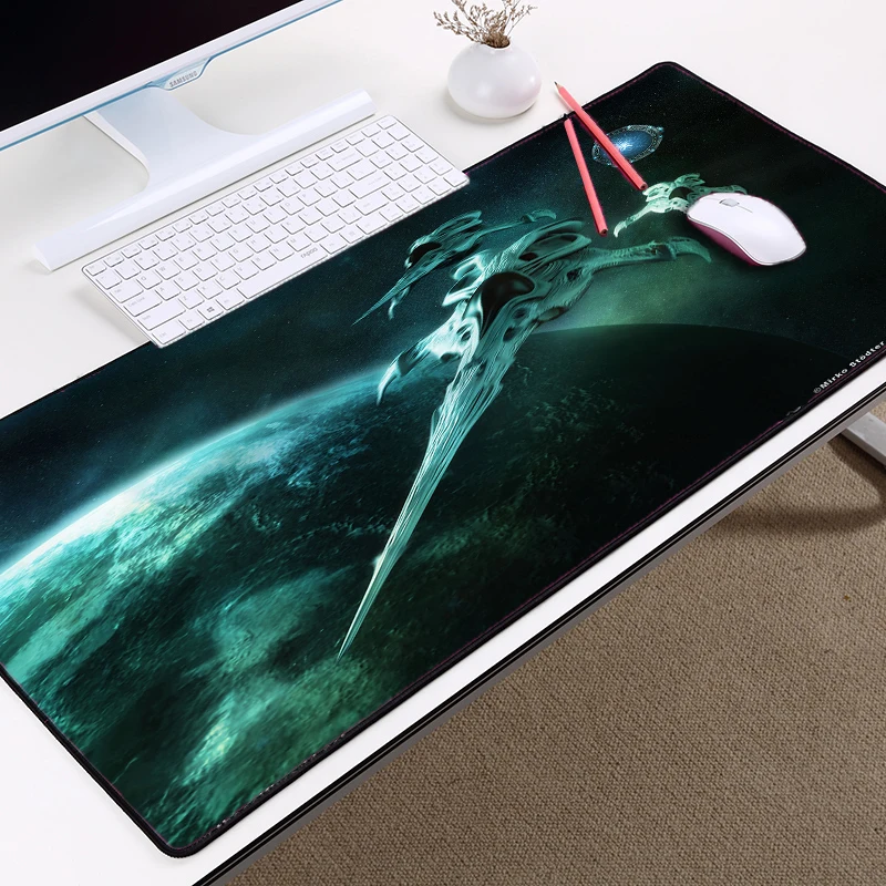 Congsipad Stargate Earth SG1 Cool Space BattleShip Beautiful Pattern Bige Size Mousepad for Decorative Desktop Pc Table Mats