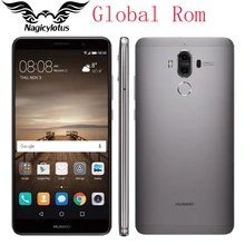 Глобальный ROM Huawei Коврики 9 4 г LTE Octa core 4 ГБ Оперативная память 32 ГБ Встроенная память 5.9 “HD Android 7.0 отпечатков пальцев ID 20MP + 12MP Камера мобильного телефона