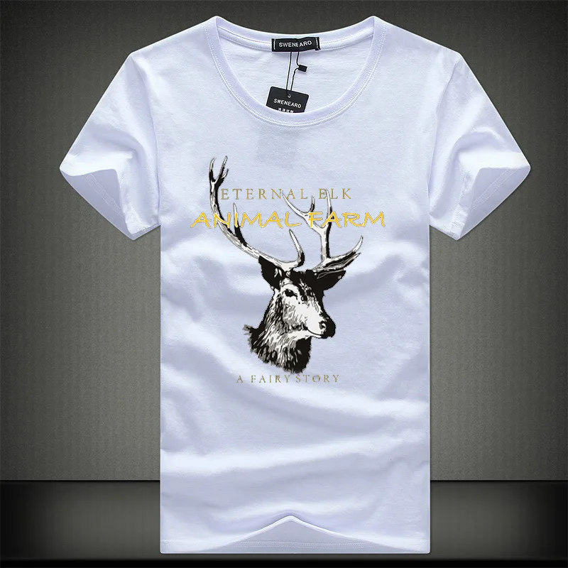 Swenearo 2020 Summer New Fashion Brand Clothing Tshirt Men Deer
