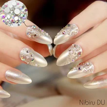 Высокое качество 1440 шт SS3 прозрачные AB Стразы для дизайна ногтей 3D маникюрные украшения блестящие не горячей фиксации Flatback Crystal