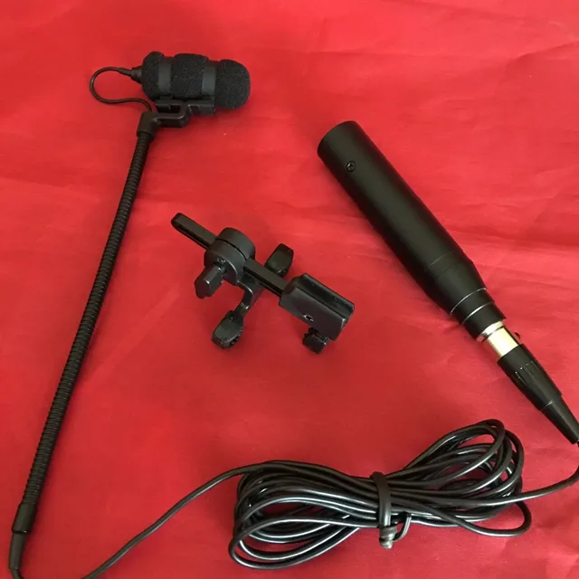 MU100 Microphone+M100V Violin Clip+XLR Phantom Power Adaptor Condenser Instrument Microphone for Violin Wind Instruments 8pcs