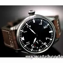 44 мм классический черный циферблат parnis светящиеся makrs asia 6497 механические часы с ручным заводом мужские часы PA01