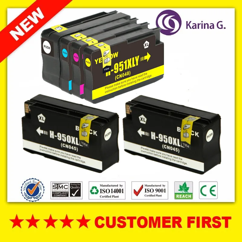 6 шт. совместимый чернильный картридж для HP950 HP951 HP950XL костюм HP officejet Pro 8600 8100 8610 8620