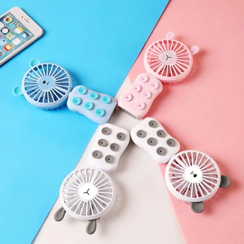 

Portable USB Rechargeable LED Light Fan Air Cooler Mini Fans Phone Holder Sucker