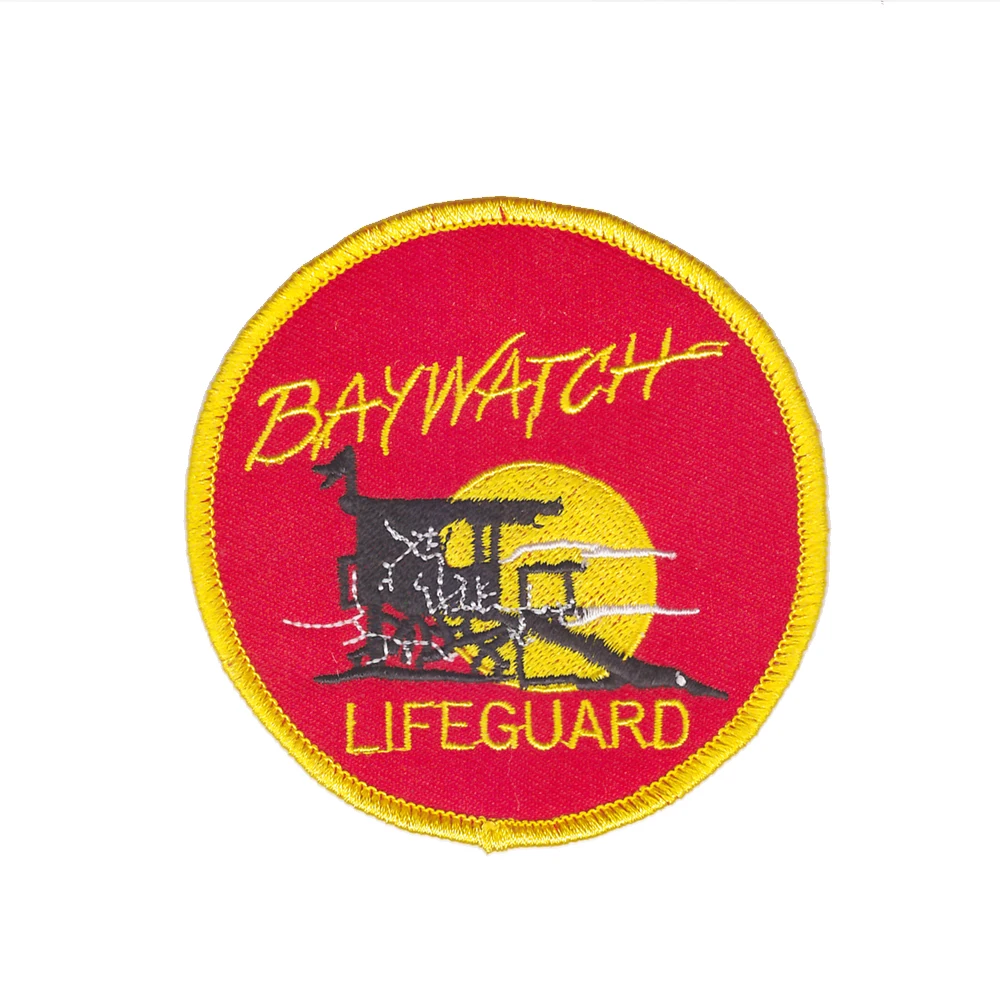 Высококачественные товары онлайн спасение BAYWATCH LIFEGUARD логотип железная вышивка патч/значок вышивка контуров оверлоком