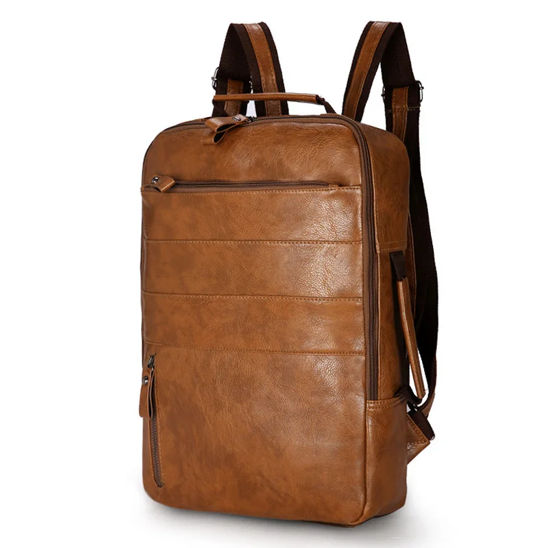 متعددة functiona الرجال على ظهره للماء بو الجلود السفر حقيبة رجل العديد من الإدارات Mochila الذكور حقيبة لابتوب المراهقين الظهر