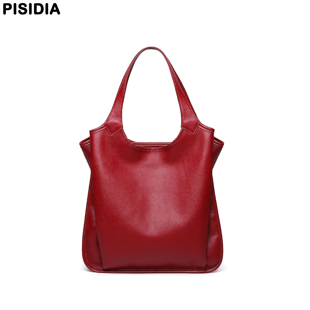 

Luxury Genuine Leather 100% Guaranteed Cowhide Women Handbag Famous Brands Lady Soft Shoulder Bag Female Tote Bag Shopping Bags