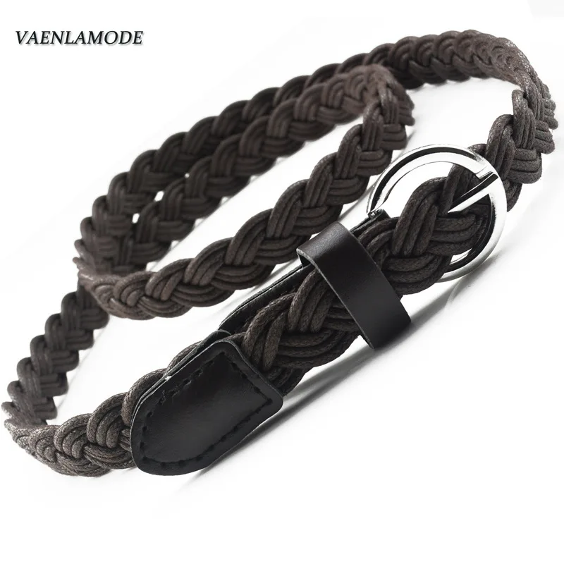 

VAENLAMODE Vintage Twist Preparation Ladies Decorative Pants Belt Fine Casual Fashion Braided Woman Belt Holeless Pin Buckle