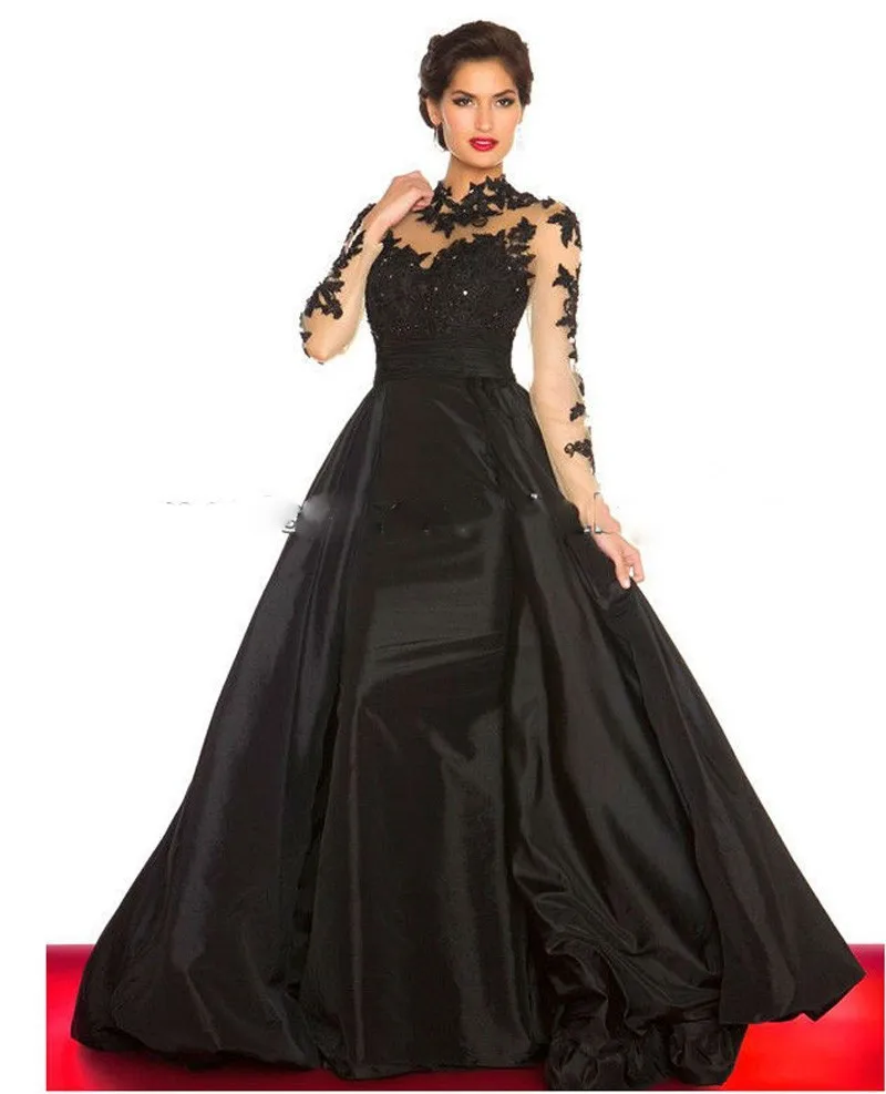 Wedding Evening Gowns With Sleeves popular red evening gowns with sleeves buy cheap lace formal dress long sleeve blackless vestidos de festa longo