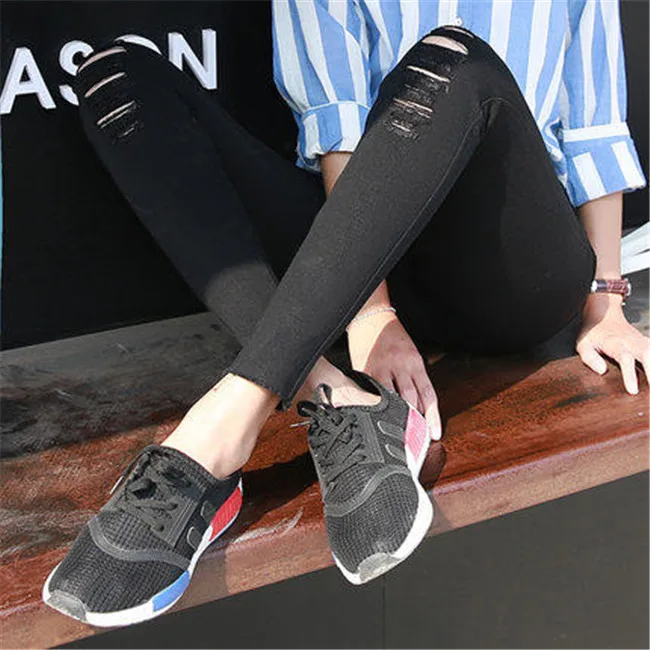 ripped jeans woman pants high waist plus size skinny jeans pants trouser push up korean sexy summer denim black online store2018