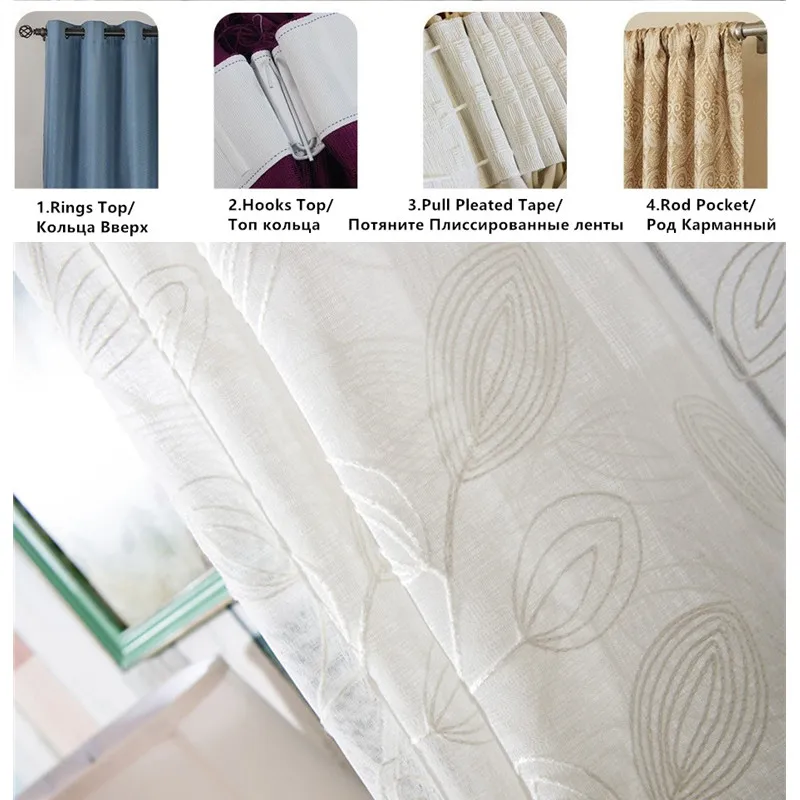 {Byetee} прозрачные Занавески с вышивкой в виде белых листьев для гостиной, спальни, занавески на дверь для кухни, занавески
