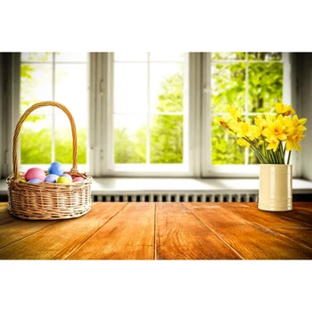 

Easter Window Indoor Flower Spring Wood Baby Shower Portrait Backdrop Photography Background For Photo Studio Photophone Shoot