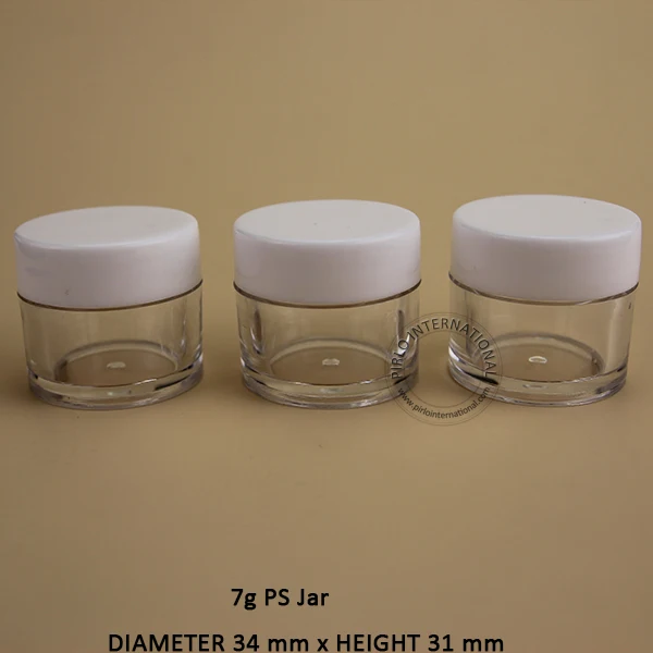 100x 7g Empty Cosmetic Jars Packaging Small Plastic Jar With Lid Sample