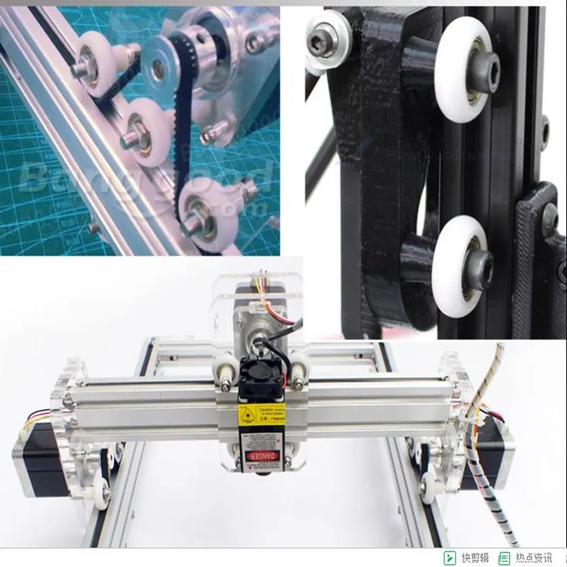 

10pcs round belt 2020 aluminum rail motor wheelOpenbuilds European standard pulley rubber wheel bearing