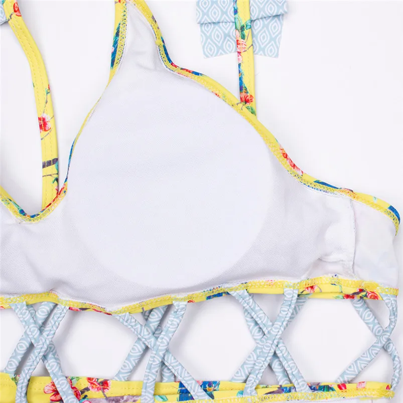 Women Bandage Bikini Set Flowers Print Swimwear Swimsuits Women Bikini 2019 Sexy Women Swimwear 40MY31 (4)