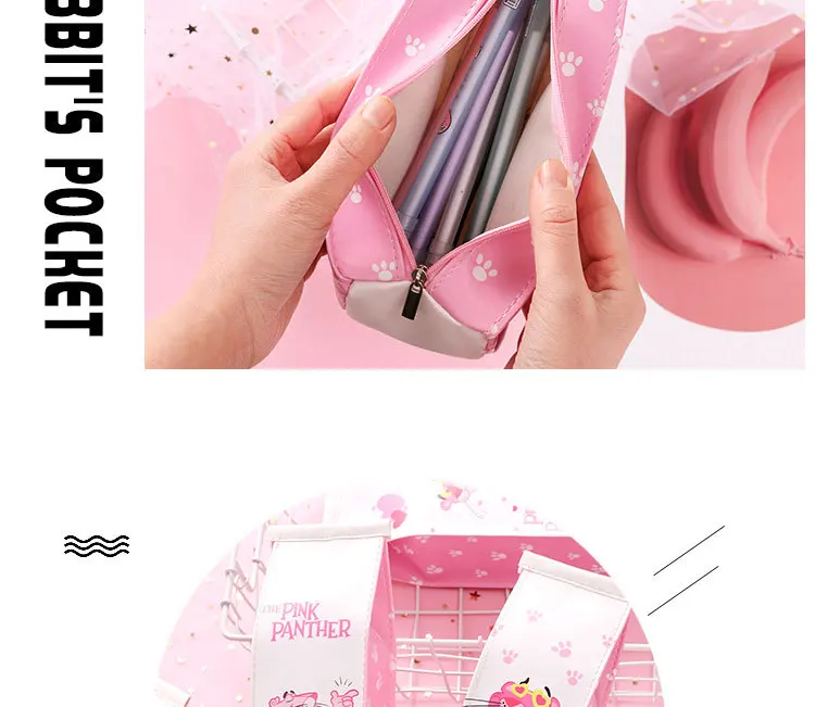 Креативная Розовая пантера кавайный Пенал школьный пенал для карандашей большая ручка коробка для девочек Подарки милые канцелярские принадлежности сумка