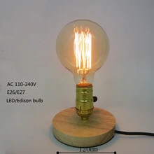 Лофт промышленная винтажная натуральная деревянная основа для настольной лампы simpe современная настольная лампа для чтения для учебы спальни гостиной рабочей комнаты