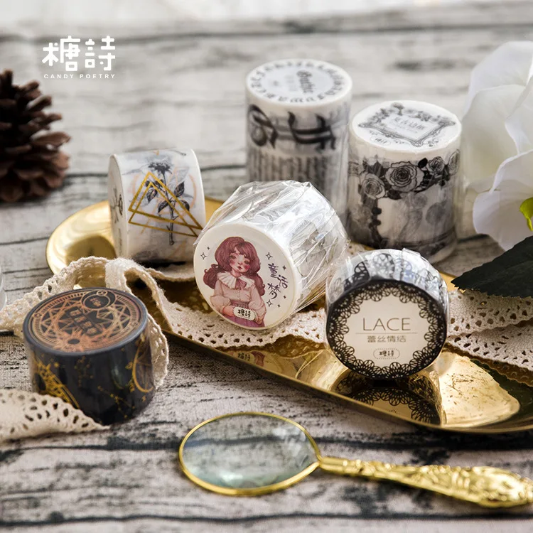 

Gothic series Vintage border/The Rose/Fairy tale dream/alphabet/Lace Washi Tape DIY Diary Scrapbooking Masking Tape Escolar