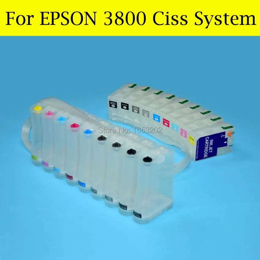

1 Set Empty T5801-T5809 Ciss Continuous Ink Supply System For Epson Stylus Pro 3800 - Urlaubsgeldaktion With Chip Sensor