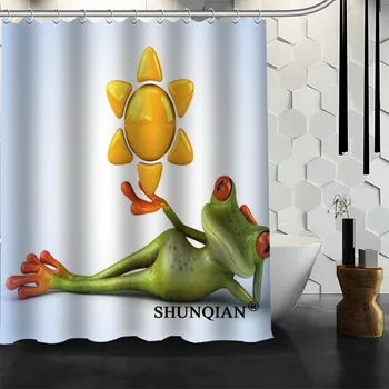 

Best Nice Custom Frog Funny Shower Curtain Bath Curtain Polyester Fabric Bathroom Curtain MORE SIZE A6.1-23
