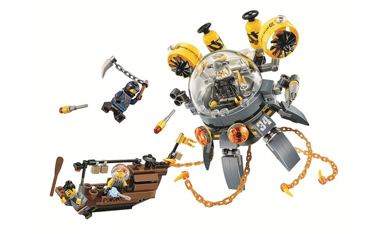 

Gifts Pogo Bela 10725 368PCS+ Ninjagoe Flying Jelly Sub Machine Battle Robots Building Blocks Bricks Compatible Legoings Toys