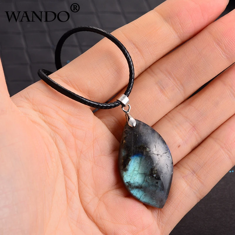 WANDO-de-la-labradorita-Natural-colgantes-de-collar-de-gota-de-agua-en-forma-de-S