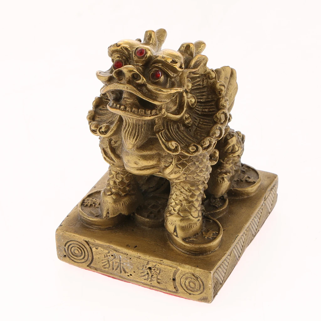 Chinese Copper Brave Troops Lucky Fortune Wealth Home Decoration Pi Xiu Brass Feng Shui Furnishing Articles
