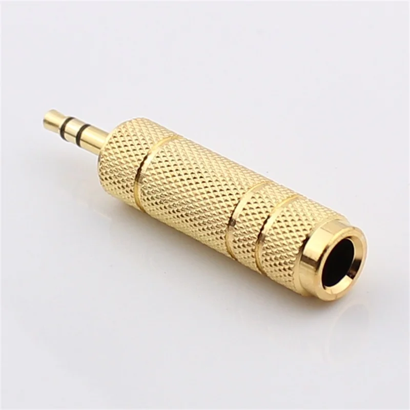 20pcs/3.5mm male plug to 6.35mm female jack microphone adapter convert